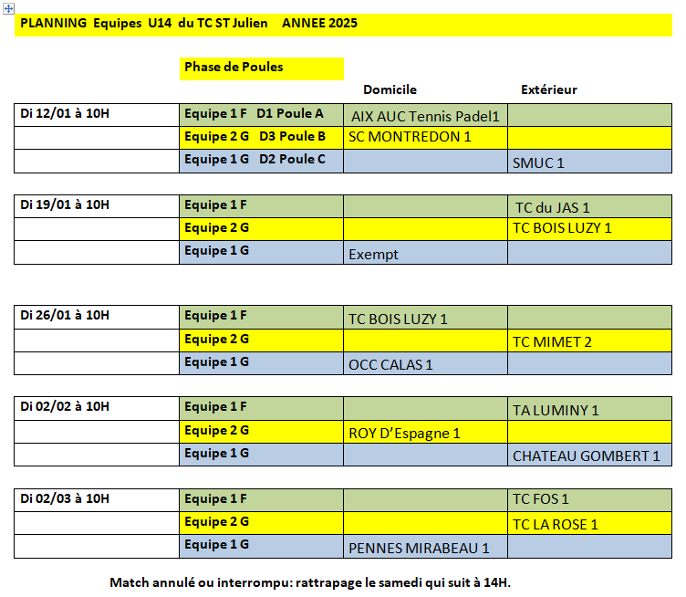 planning u14